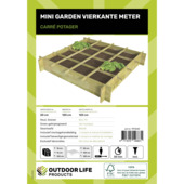 Compacte moestuinbak met gronddoek 120x120 cm