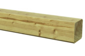 Tuinpaal vierkant grenen hout geschaafd 6,8 x 6,8 x 290 cm