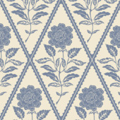 Vliesbehang Joules Juliette Floral Crème/Blauw (dessin 128908)
