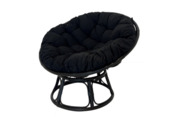 Loungestoel Papasan zwart rotan