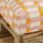 Palletkussen Marleen geblokt oranje
