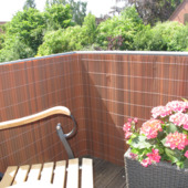 Balkonscherm PVC walnoot 90 x 300 cm