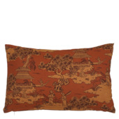 Kussen Chinese garden bruin - l55xb35xh10cm