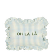 Kussen Oh La La l.blauw - l35xb25xh10cm
