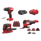 Skil 20V 3-delige set met accuboormachine, multitool en schuurmachine 3366AA Brushless incl. 1x 2.0Ah accu + snellader