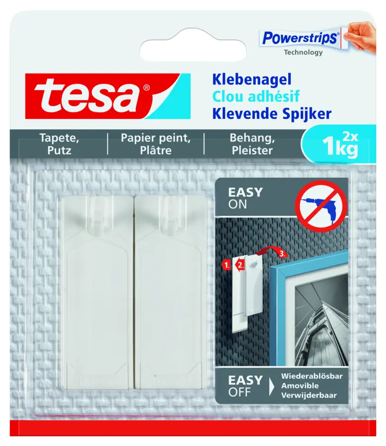 Tesa Klevende Spijker voor Behang & Pleisterwerk