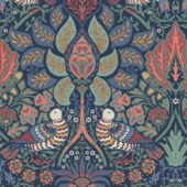 Vliesbehang William Morrris at Home Dove & Rose Donkerblauw (dessin 140477)