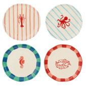 Dinerbord rood 4 assorti - h2,5xd27cm - per stuk