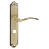 Karwei deurkruk set Jorge ovaal schild vrij-bezet sluiting 63/8 mm messing antiek