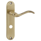 Karwei deurkruk set Vitor ovaal schild vrij-bezet sluiting 63/8 mm messing antiek