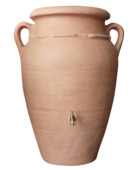 Garantia regenton Amfoor 250L antiek terracotta kunststof 79 x 79 x 108 cm met kraantje en vulautomaat
