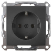 Schneider Merten System-M Enkel Geaard Stopcontact Antraciet