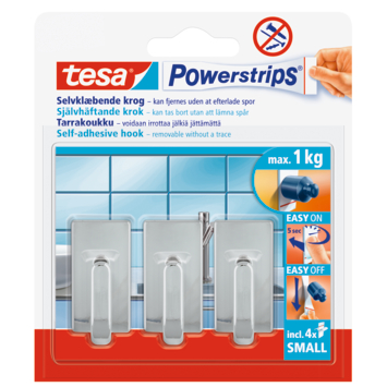 Tesa Powerstrips haak chroom 3 stuks kopen? Haken & ogen | Karwei