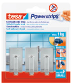 Tesa Powerstrips haak chroom 3 stuks