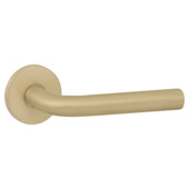 Karwei deurkruk set Rocco rond rozet messing mat