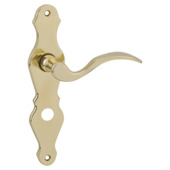 Karwei deurkruk set Lepel ovaal schild vrij-bezet sluiting 63/8 mm messing glans