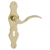 Karwei deurkruk set Lepel ovaal schild sleutelgat 56 mm messing glans