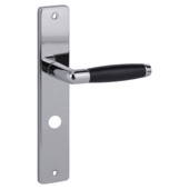 Karwei deurkruk set Lopes recht schild vrij-bezet sluiting 63/8 mm nikkel glans