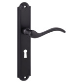 Karwei deurkruk set Tiago ovaal schild sleutelgat 56 mm oud bruin messing