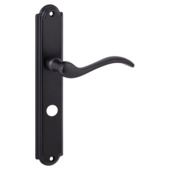 Karwei deurkruk set Tiago ovaal schild vrij-bezet sluiting 63/8 mm oud bruin messing