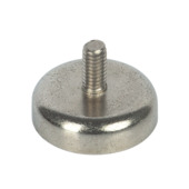Magneet Neodymium met schroefdraad en boutje zilver 20mm