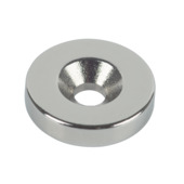 Magneetschijf Neodymium verzinkboor zilver 18mm 4 stuks