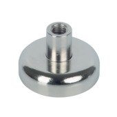Magneet Neodym met schroefdraadbus zilver 20x13mm