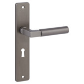 Karwei deurkruk set Stefano recht schild sleutelgat 56 mm messing antiek aluminium