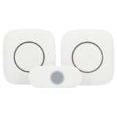 Q-Link deurbelset met beldrukker en RGB-lichtflits wit