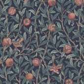 Vliesbehang William Morrris at Home Bird & Pomegranate Marineblauw (dessin 124259)
