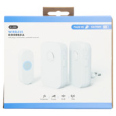 Q-Link deurbelset met plug-in gong en gong op batterij wit