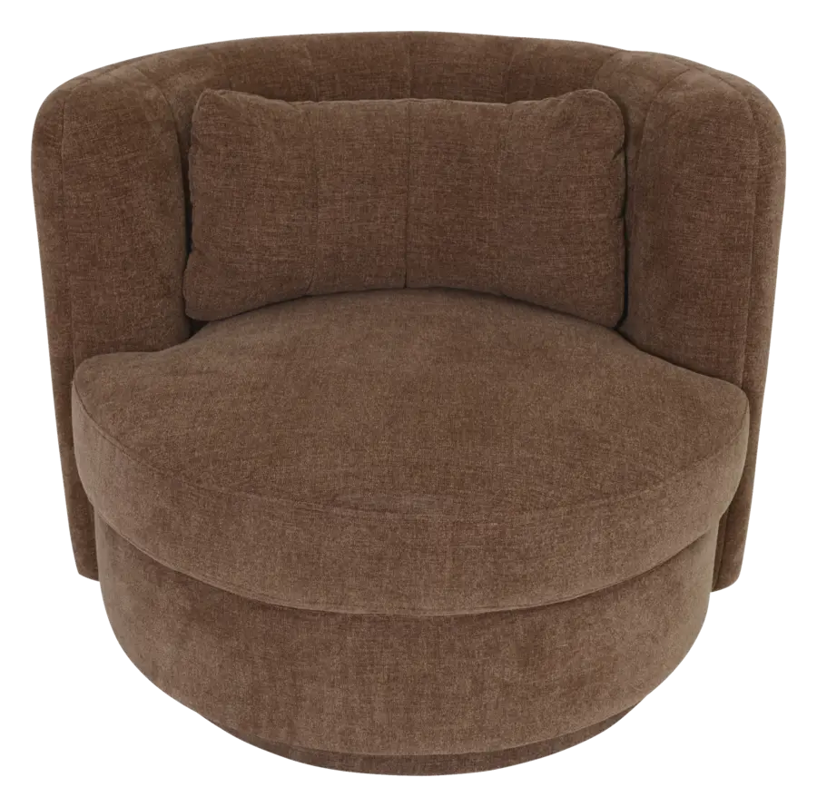 Fauteuil Liva by Theo-bert Pot donkerbruin polyester stof draaibaar
