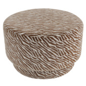 KARWEI poef Jaime bruin zebra print polyester stof