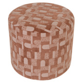 KARWEI poef Kamilla geometrisch rood roze polyester stof
