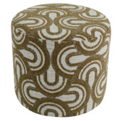 KARWEI poef Silvie geometrisch bruin polyester stof