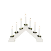 Konstsmide kerstkandelaar 7 lampen wit gelakt hout 30x38 cm