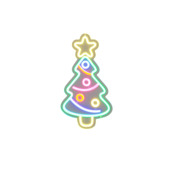 Konstsmide kerstdecoratie acrylframe kerstboom met NEON LED verlichting 40 cm