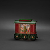 Konstsmide kerstdecoratie waterspinner treinwagon met warmwit LED verlichting