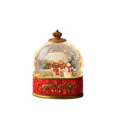 Konstsmide kerstdecoratie waterspinner huisje met sneeuwpop met warmwit LED verlichting