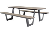 Picnicktafel Ridge grijs polywood 200 x 177,5 x 75 cm