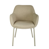 KARWEI eetkamerstoel Maya beige polyester stof met armleuning