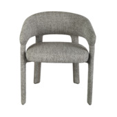 Eetkamerstoel Ingmar by Theo-Bert Pot grijs chenille stof met armleuning