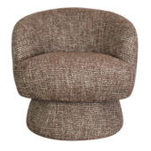 KARWEI fauteuil Chloé bruin gemeleerd Chenille stof draaibaar