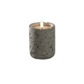 Konstsmide LED kaars met 3D vlam grijs cementlook op batterij 10 cm