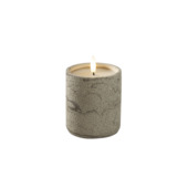 Konstsmide LED kaars met 3D vlam beige cementlook op batterij 10 cm