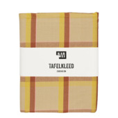 Tafelkleed geruit beige geel en rood 250x140 cm