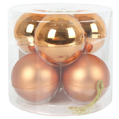 Christmas Goods kerstbal 6-delig set koper mat en glans