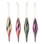 Christmas Goods kerstornament druppel swirl design diverse kleuren per stuk willekeurig