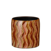 Pot Nathan rond bruin golvend patroon keramiek 13xØ14 cm