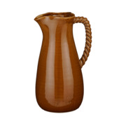 Kan decoratief gedraaide handvat bruin steen 18,5x15,5x30 cm